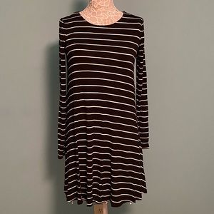 Old Navy Black & White Striped Swing Dress.